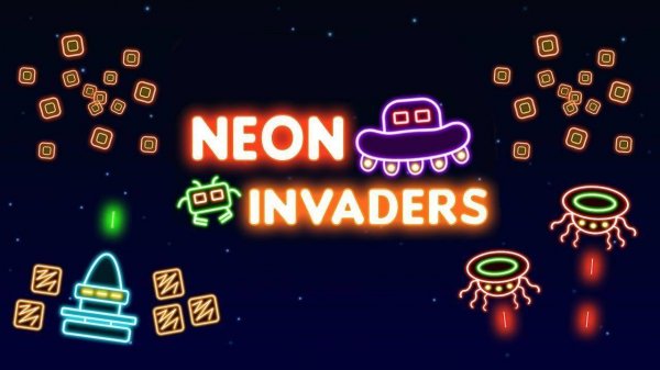 Neon Invaders Arcade Game